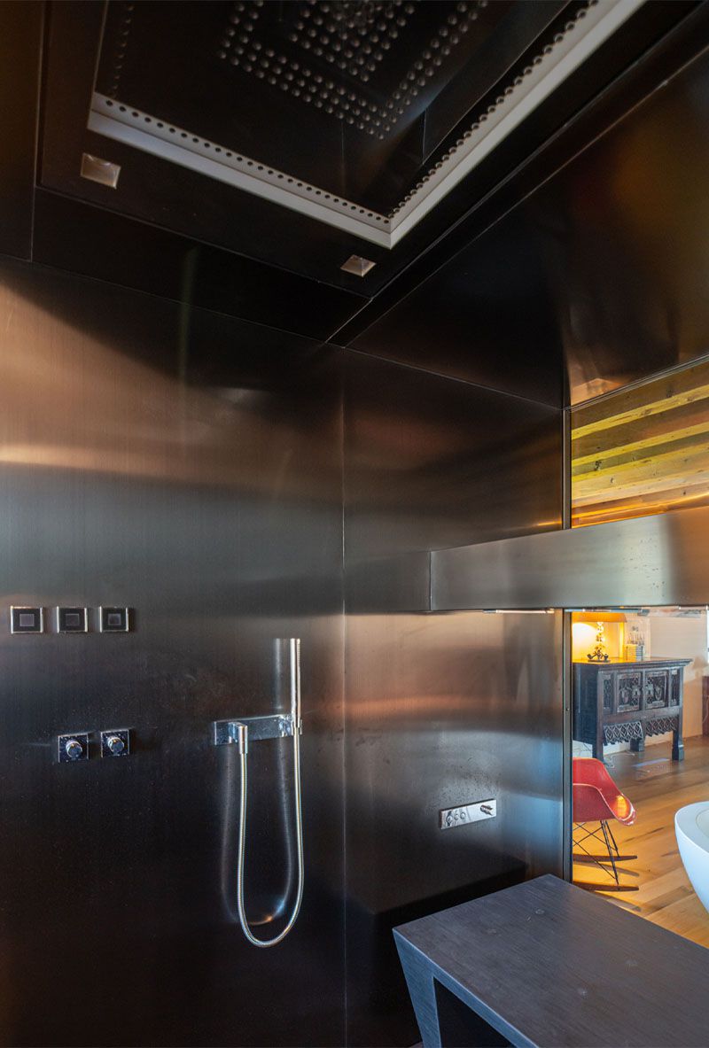 Espace douche habillé en acier inoxydable Nero HL